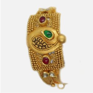 22KT Gold Antique Wedding Kada Bangle RHJ-4895