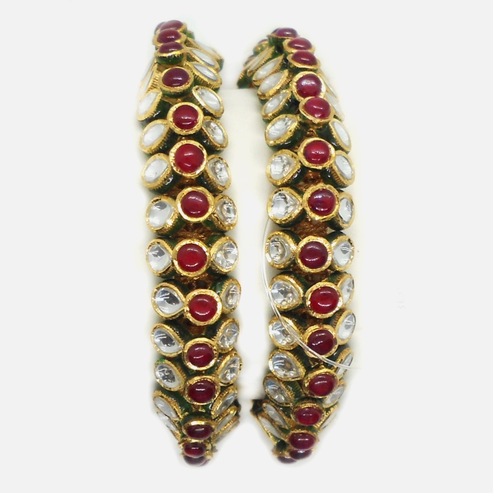 916 Gold Antique Red Stone Bangle RHJ-6023
