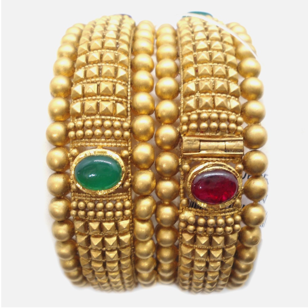 916 Gold Antique Bridal Bangles RHJ-6020