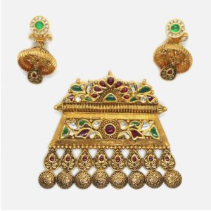 916 Gold Antique Bridal Pendant Set RHJ-6015