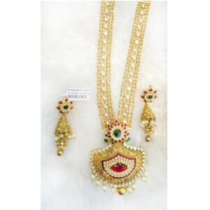 916 Gold Color Stone Bridal Long Necklace Set RHJ-6004