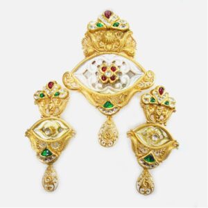 916 Gold Antique Bridal Pendant Set RHJ-2430