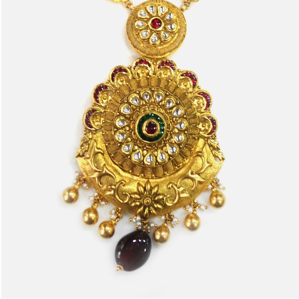 916 Gold Antique Long Necklace Set RHJ-0015 - Image 2