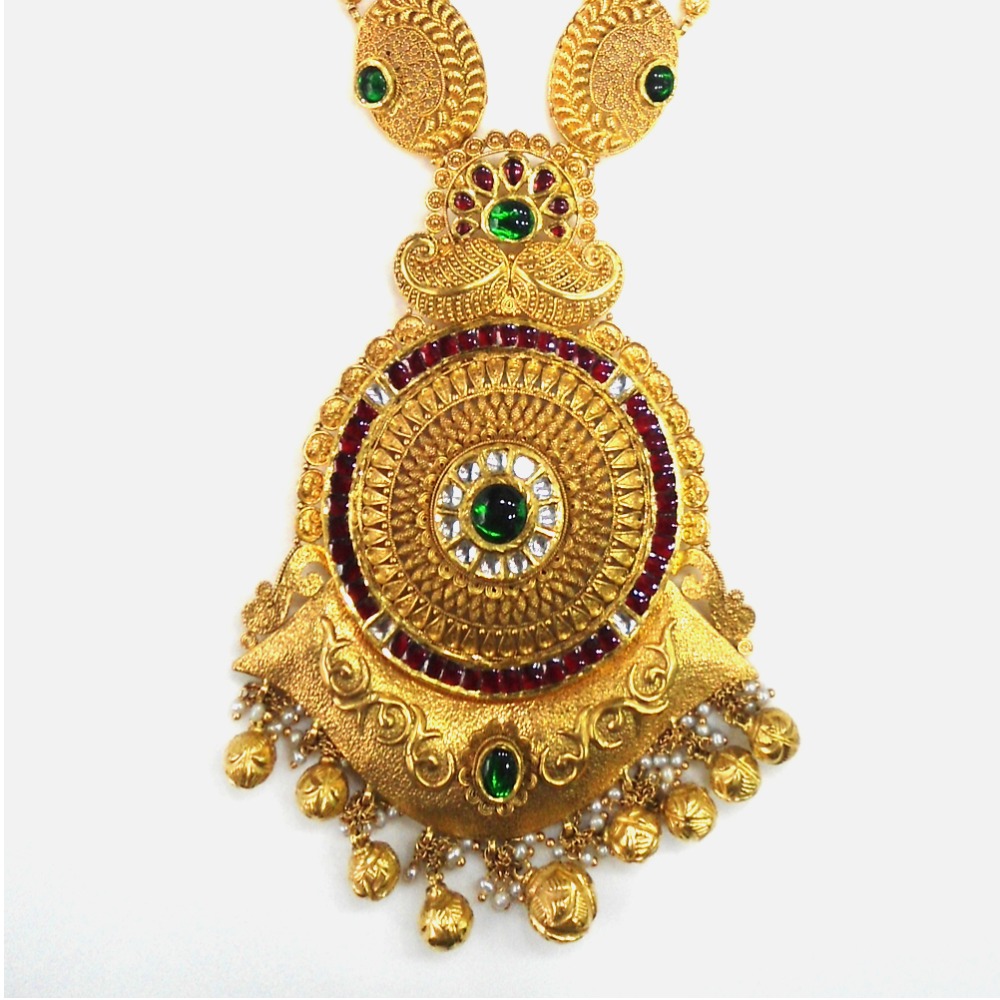 916 Gold Antique Long Necklace Set RHJ-0009 - Image 2