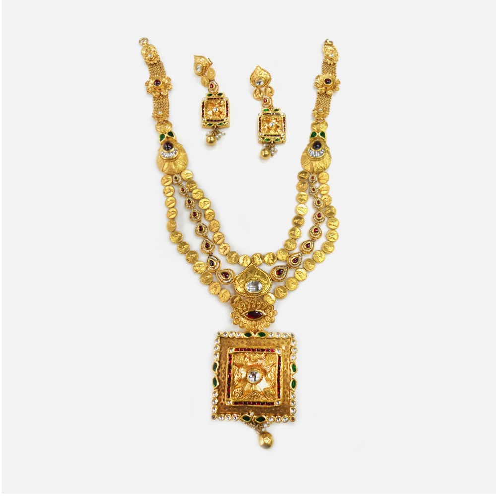 22KT Gold Fancy Bridal Necklace Set RHJ-0006