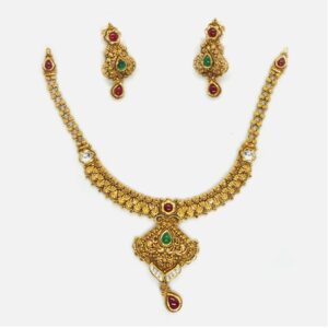 916 Gold Antique Necklace Set RHJ-4498