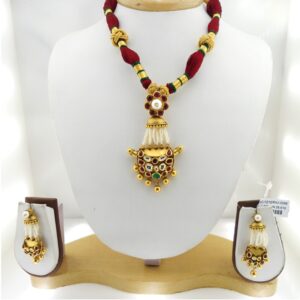 916 Gold Antique Bridal Necklace Set RHJ-3398