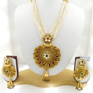 916 Gold Antique Bridal Necklace Set RHJ-3393