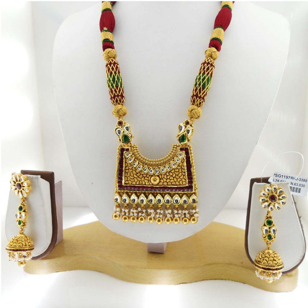 916 Gold Antique Bridal Necklace Set RHJ-3380