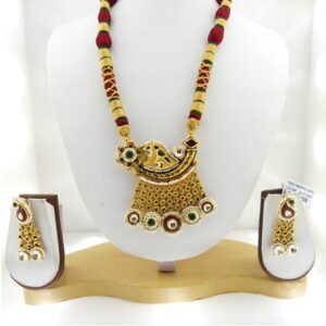 22KT Gold Antique Bridal Necklace Set RHJ-3379