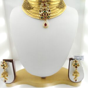 916 Gold Antique Bridal Necklace Set RHJ-3312
