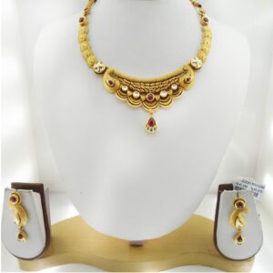 916 Gold Antique Bridal Necklace Set RHJ-3286
