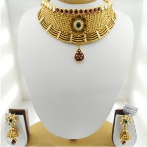 916 Gold Antique Bridal Choker Set RHJ-2965
