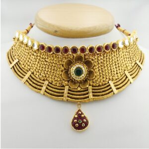 916 Gold Antique Bridal Choker Set RHJ-2965