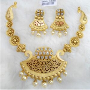 Gold Antique Jadtar Necklace Set RHJ 5235