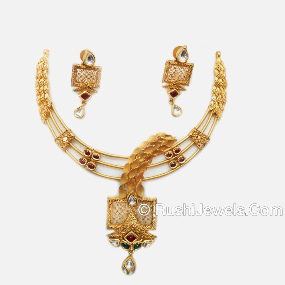 22k Gold Designer Bridal Necklace Set