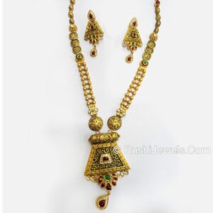 Antique Floral 22KT Gold Long Necklace