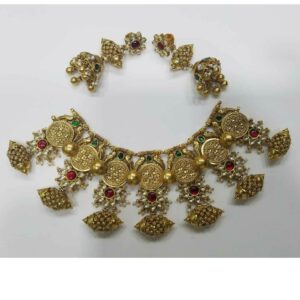 916 Traditional Gold Ladies Fusion Antique Bridal Set