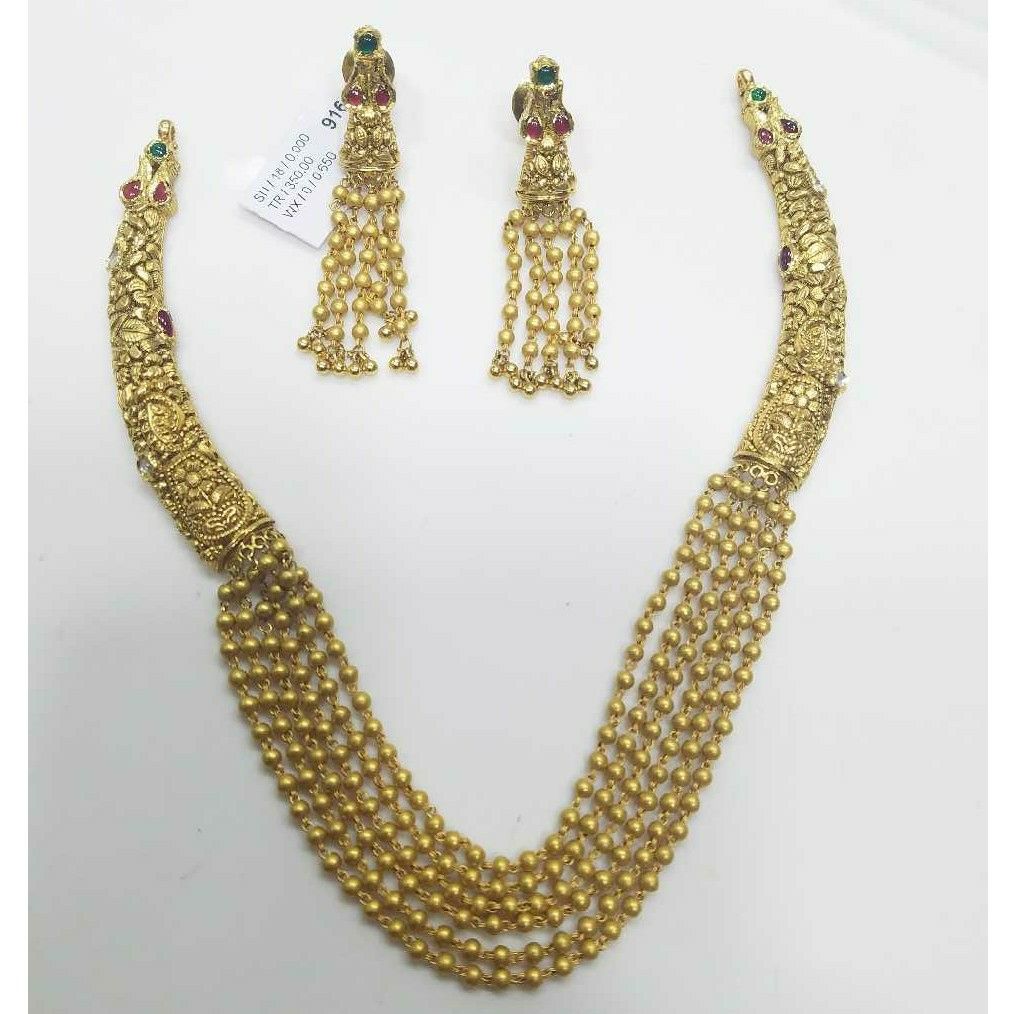 Slider Necklace Set 916 Gold With Beads - Image 3