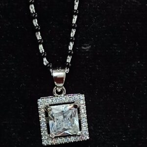 CZ Stone Solitaire Pendant Mangalsutra Chain