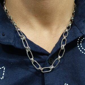 Pure Silver Indo Italian Design Chain For Men