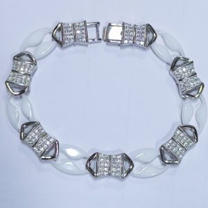 92.5 Pure Silver With White Ciramic Bracelet