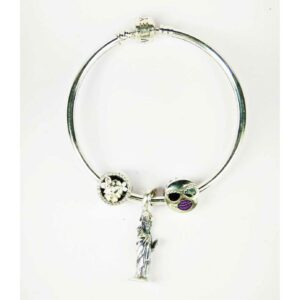 Fancy 925 silver ladies kada bracelet with Statue Of Liberty