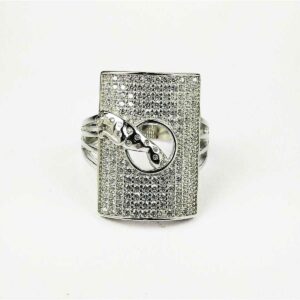 Fancy 925 silver Jaguar gents ring