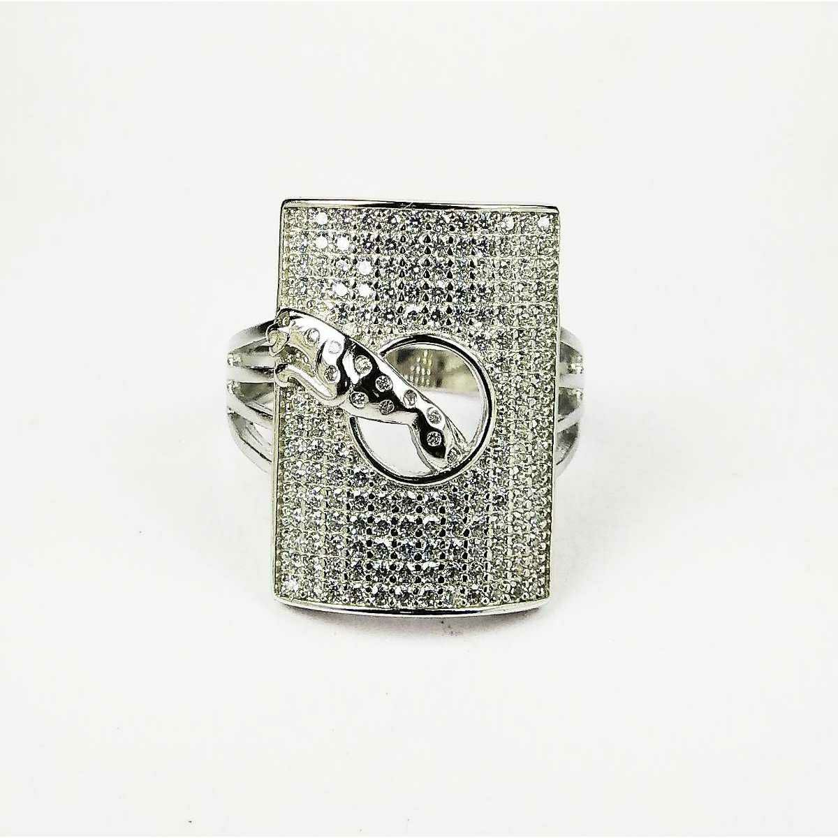 Fancy 925 silver Jaguar gents ring