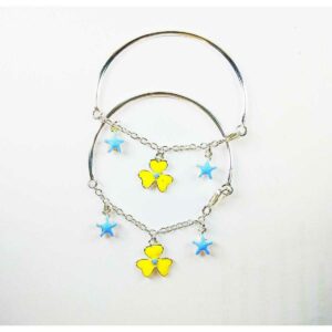 Latest 925 silver baby bracelet with flower and heart shape