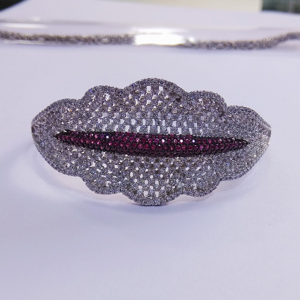 92.5 sterling silver cz stone Kada bracelet ML-92