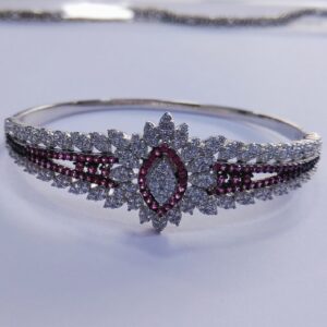92.5 sterling silver cz stone Kada bracelet ML-91