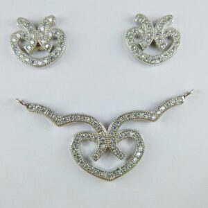 92.5 Sterling Silver CZ Mangalsutra Pendant ml-40
