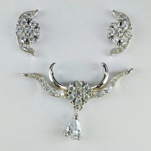 92.5 Sterling Silver CZ Mangalsutra Pendant ml-39