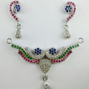 92.5 Sterling Silver CZ Mangalsutra Pendant ml-36
