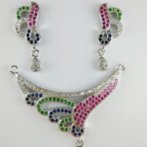 92.5 Sterling Silver CZ Mangalsutra Pendant ml-35