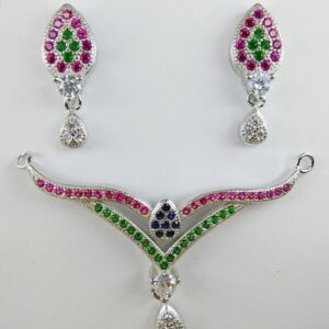 92.5 Sterling Silver CZ Mangalsutra Pendant ml-34