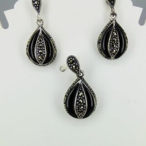 Exclusive marcasite 92.5 silver pendant set mg-p012
