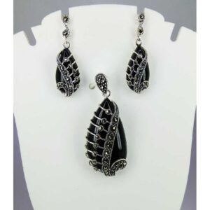 Exclusive marcasite 92.5 silver Pendant Set MG-P011