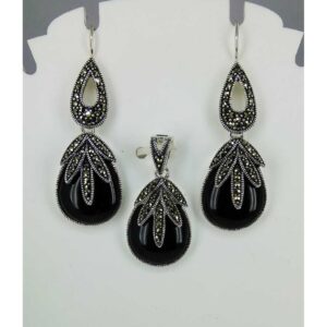 Exclusive marcasite 92.5 silver Pendant Set MG-P008