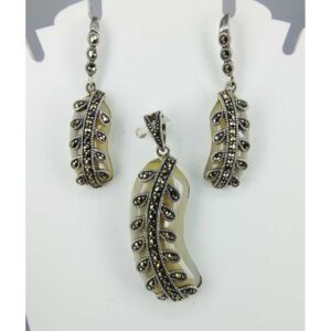 Exclusive marcasite 92.5 silver Pendant Set MG-P006