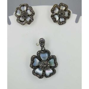 Exclusive marcasite 92.5 silver Pendant Set MG-P005