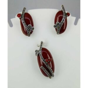 Exclusive marcasite 92.5 silver Pendant Set MG-P004
