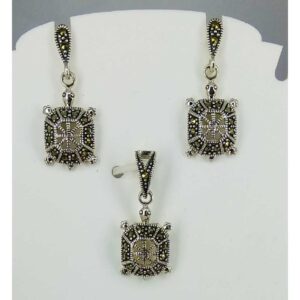 Exclusive marcasite 92.5 silver Pendant Set MG-P002