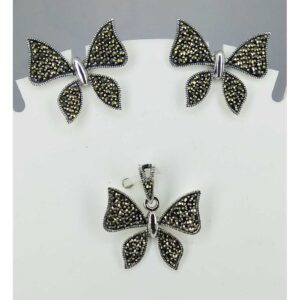 Exclusive marcasite 92.5 silver Pendant Set MG-P001