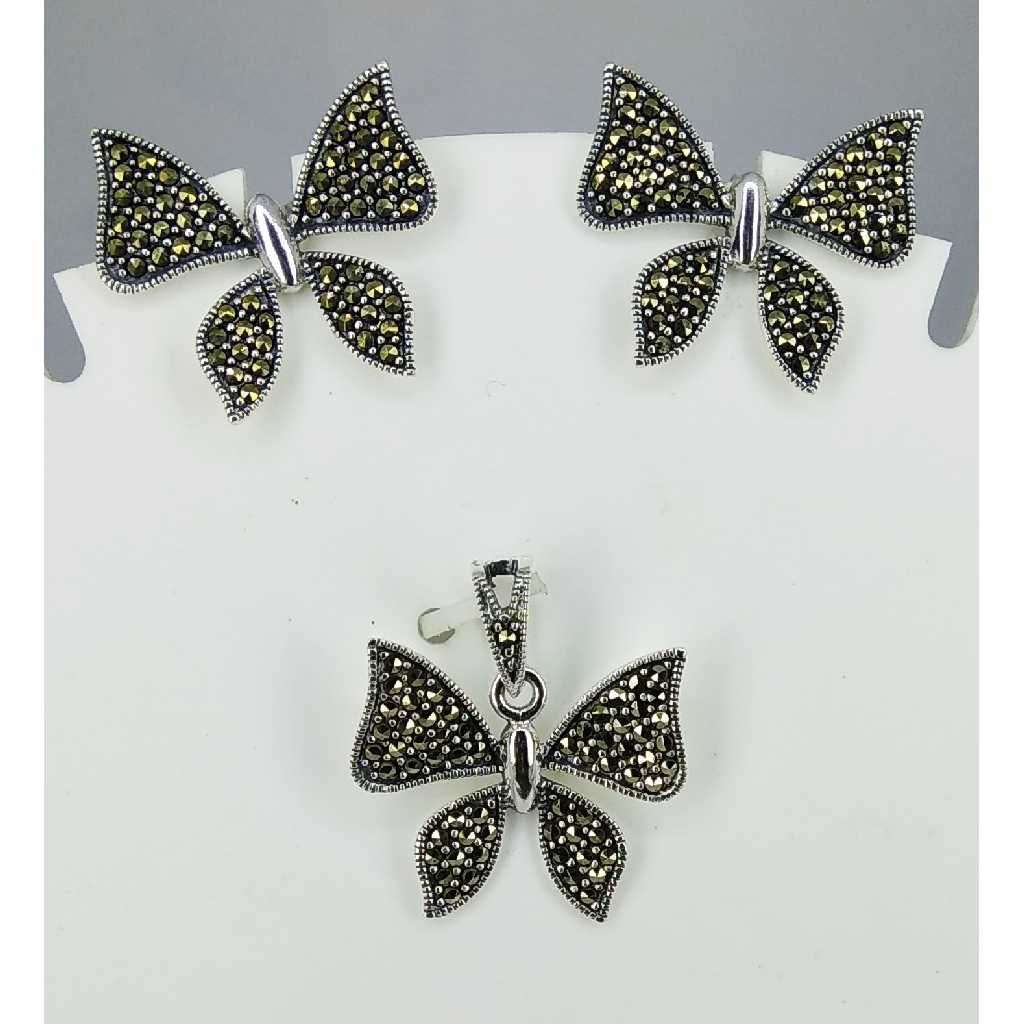 Exclusive marcasite 92.5 silver Pendant Set MG-P001
