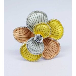 Tri colour 92.5 silver ring MG-R005
