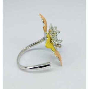 Tri colour 92.5 silver ring MG-R004