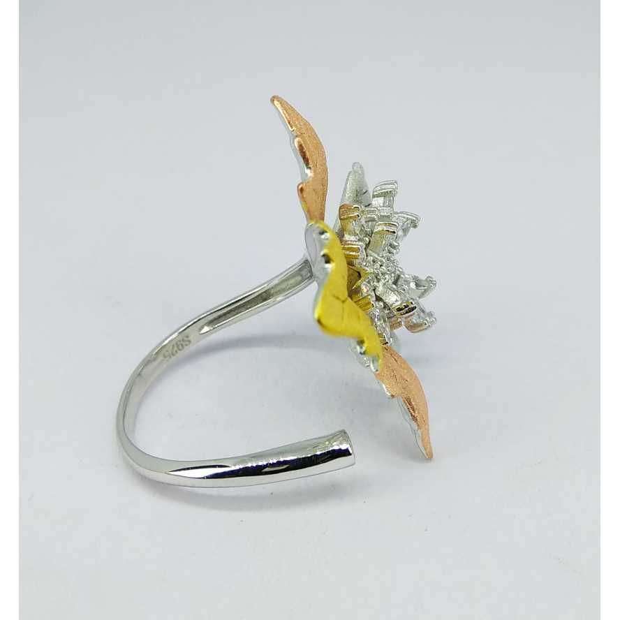 Tri colour 92.5 silver ring MG-R004 - Image 2