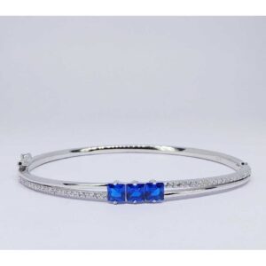 92.5 Silver Blue Stone Ladies Kada